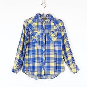 Rails Women's Long Sleeve Plaid Button Up Small Gauzy Soft Cozy Preppy Classic